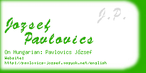 jozsef pavlovics business card